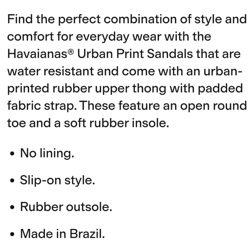 NWT Men's Havaianas Urban Print Sandals - Picture 8 of 10